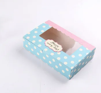 50шт 21,5 * 13,5 * 5 см Винтажная упаковка Белый картон Бумажная коробка с волнистым окном для конфет \ Тортов \ Десертов \ упаковочных коробок для вечеринок