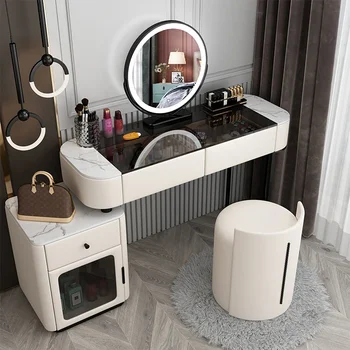 Зеркальный Туалетный столик с выдвижными ящиками Угловой Многофункциональный Белый Роскошный Туалетный столик из дерева Tocador Maquillaje Мебель для комода