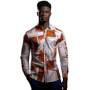 Трендовая рубашка с мужским принтом 2023 года, Высококачественная рубашка с длинным рукавом, Повседневная рубашка для вечеринок, Домашняя рубашка