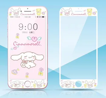 Мультяшная Передняя Пленка из Закаленного Стекла для iphone 6 S 7 8 Plus Screen Protector 3D 9H Cute Sanrio Pattern Cinnamoroll Kitty Soft Edge