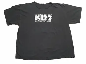 Винтажная футболка с блестящим графическим рисунком KISS 1990-х годов DETROIT ROCK City