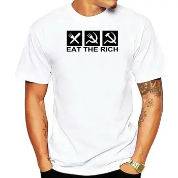 Мужская футболка с логотипом Eat The Rich Коммунистический Коммунизм Антикапиталистический Капитализм 019431
