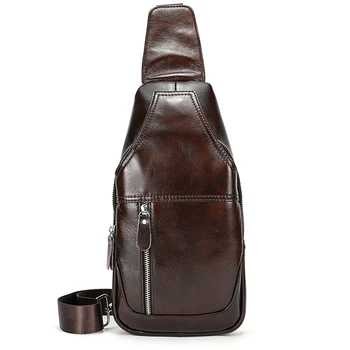 Luufan, мужская кожаная сумка-слинг, модная сумка из воловьей кожи, нагрудные сумки из натуральной кожи для iPad, телефон, повседневная дорожная сумка