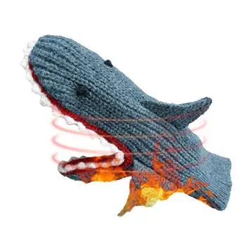 Милые Зимние Перчатки Shark Ветрозащитные Уличные Велосипедные Перчатки С Полным Утолщением Пальцев, Милые Женские Зимние Варежки Для Холодной Погоды