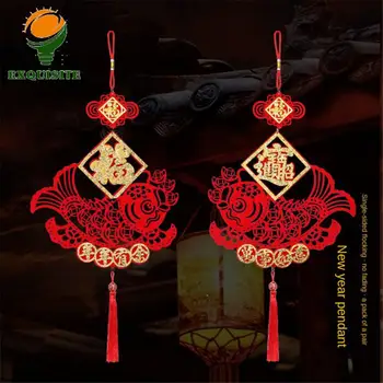 Украшения для весеннего фестиваля, уникальное украшение на китайский Новый год, подвеска на удачу, мастерство, красочный дизайн, церемониальный кулон.