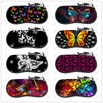 футляр для очков с рисунком бабочки, дорожная сумка для солнцезащитных очков на молнии, классическая мужская и женская сумка для хранения очков