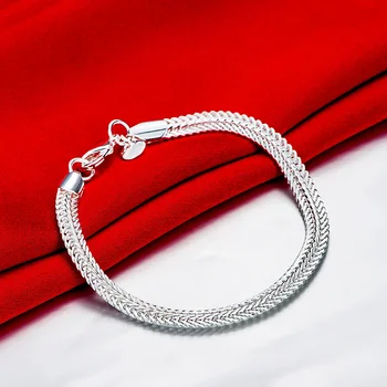 Оптовая продажа, милый браслет из стерлингового серебра 925 пробы для женщин, леди, мужчин, благородные ювелирные изделия с шармом, свадебная вечеринка