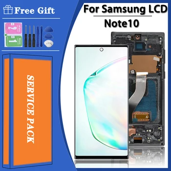Super AMOLED Note10 Дисплей с Рамкой Для Samsung Note 10 N970 N970F ЖК-дисплей С Сенсорным Экраном Digitizer Замена Сборки
