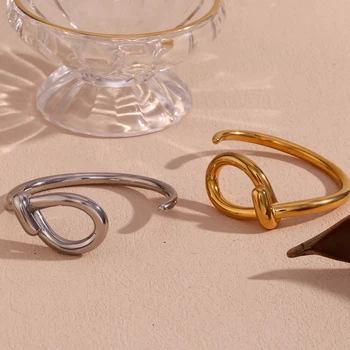 Намотанный полый открытый браслет с капельками, водонепроницаемые браслеты из нержавеющей стали 316L для женщин, аксессуары из 18-каратного золота