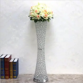 Изящное украшение для вечеринки Дорожная свинцовая ваза для цветов Хрустальные канделябры высотой 90 см Для центрального украшения свадебного стола