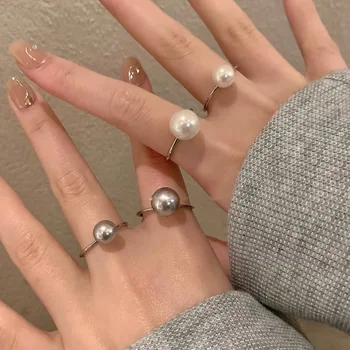 Кольцо с жемчугом, Женский Персонализированный Модный Микронабор, Ювелирные изделия с открытым кольцом из Циркона BVR9