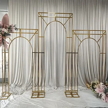 Свадебное Торжество Популярное Золото Настроило прямоугольную Арку Фона Двери Из Нержавеющей Стали на Заказ