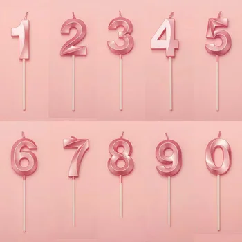 1 2 3 4 5 6 7 8 9 0 Количество свечей на день рождения Розовые Голубые Детские свечи на день рождения для торта Принадлежности для вечеринок Украшения Свечей для торта