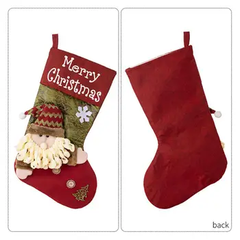 Праздничные носки Праздничные Рождественские носки в стиле Санта-Клауса, снеговика и лося Создают атмосферу с помощью подвесного рождественского украшения на веревке