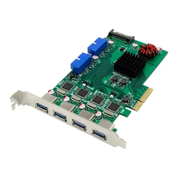 PCI Express Устройство для Подключения Карт Расширения PCI-E к USB 3.0 с 8 Портами Контроллера USB 3.0, Независимого от питания SATA, 4 Канала для Сервера Камеры