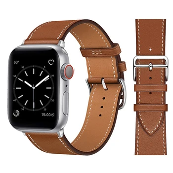 Кожаный ремешок для Apple watch band 44мм 49мм 45мм 41мм 38мм 42мм 40мм деловой кожаный браслет iWatch серии Ultra 8 7 6 se 5 3