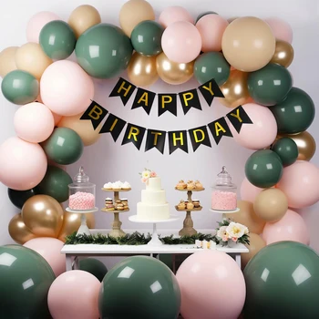Баннер с Днем Рождения, Латексный воздушный шар, баннер с Днем Рождения, Подвесные украшения 55/54 шт., набор для вечеринки по случаю Дня рождения, воздушные шары для вечеринки