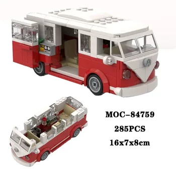Строительные блоки MOC-84759 Bus, строительные блоки высокой сложности, 285 шт., развивающие игрушки для взрослых и детей, подарок на день рождения