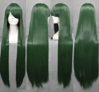 Бесплатная доставка 100 см длиной Сейлор Мун Айлор Марс смерть темно-зеленый прямой парик для косплея в стиле аниме