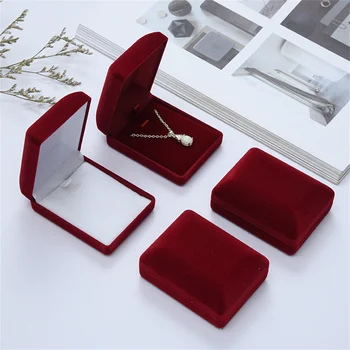 Коробка для ожерелья и кулона из 1 шт., качественный бархатный футляр для свадебных украшений, подарочный футляр для безделушек, держатель для дисплея, Коробка для хранения сережек Оптом