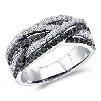 Новый креативный черно-белый дизайн с закручивающейся линией, женское кольцо на палец для вечеринки, повседневной носки, модные универсальные украшения, прямая доставка