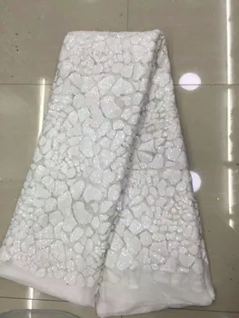 Мода 2021 года, африканская кружевная ткань с блестками/французское сетчатое кружево для свадебного платья, Бесплатная доставка L8992