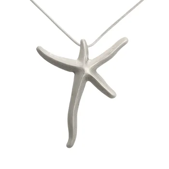 Модное ожерелье с подвеской в виде морской звезды из сплава, длинная цепочка для женщин, ювелирные изделия серебряного цвета, лучший подарок для вечеринки