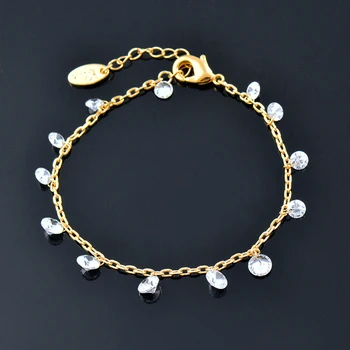 SINLEERY шарм черный, белый, каплевидный кристалл браслеты для женщин цвета: золотистый, серебристый цвет ручная цепочка модные украшения