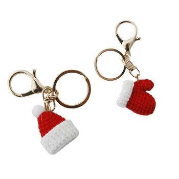 Милая Рождественская шляпа, подвеска-перчатка, брелок, модный Вязаный брелок, брелок для ключей, брелок для ключей, держатель для ключей от машины, сумочка, сумка