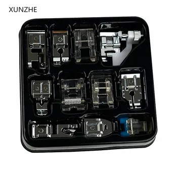 XUNZHE 11 шт./компл. Многофункциональная промышленная электрическая швейная машина прижимные лапки для свернутого подола аксессуары для шитья