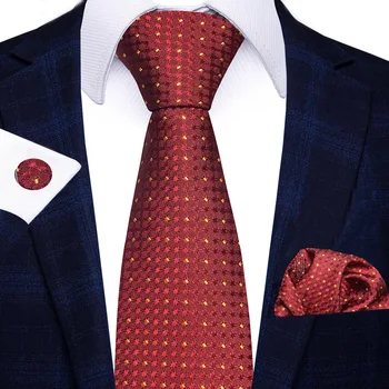 Красный галстук в клетку/полоску для мужчин, галстук из тартана, тканый материал TR