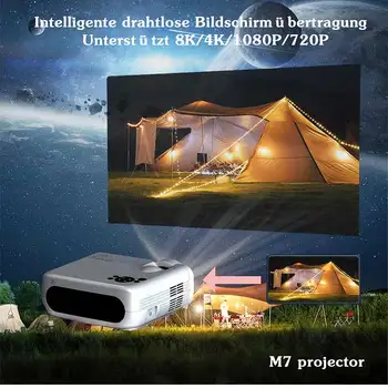 Проектор M7 1920 * 1080P 4,5-дюймовый ЖК-дисплей 5g/ 4g Wifi bt Видео 8k Android 9,0, голосовое управление/пульт дистанционного управления Bluetooth
