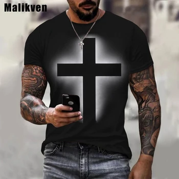 Божья Любовь и Искупление для мира, Мужская Женская футболка с 3D-принтом, 3D-футболка с Крестом Иисуса Христа, Повседневная футболка с круглым вырезом