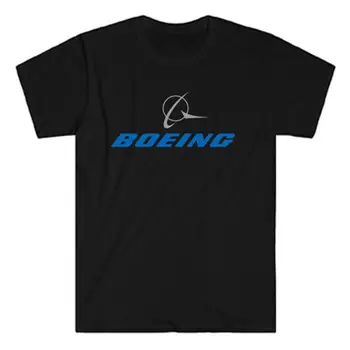 Черная футболка с логотипом Boeing American Aircraft, размер от S до 5XL