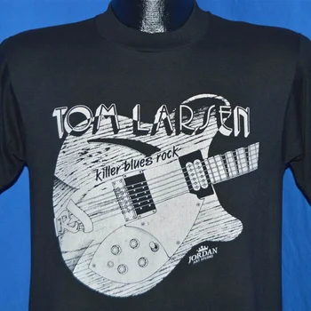 Футболка с гитарой 90-х Tom Larsen Band Killer Blues Rock Средний размер