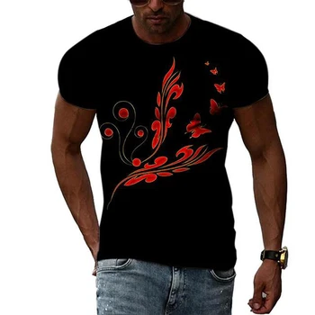 Красочная ButterflySummer Harajuku Дизайнерская Модная Мужская футболка Жаркое Лето С 3D Принтом По всему телу, Футболки, футболки Унисекс