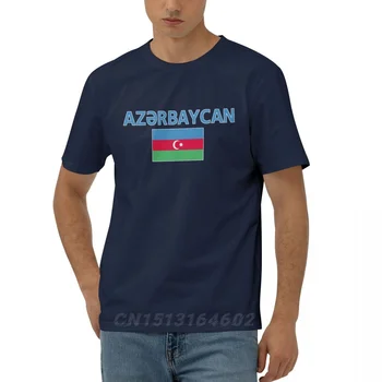 100% Хлопок Флаг Азербайджана с буквенным рисунком, футболки с коротким рукавом, мужская и женская одежда унисекс, футболки, топы, тройники 5XL