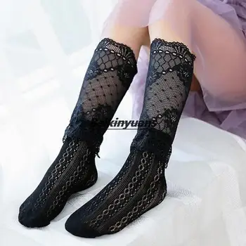 Весенние новые тонкие кружевные чулки, свободные сетчатые носки для девочек, детские кружевные носки