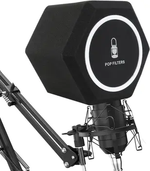 Ветрозащитный микрофон G-MARK, поп-фильтр, изолирующий шар, Акустический для студий звукозаписи, микрофон из звукопоглощающей пены, пятистороннее уплотнение