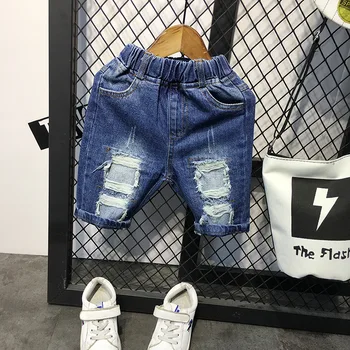 Новые джинсовые шорты для маленьких мальчиков в стиле boy friend для детей 2-7 лет, синие джинсовые шорты для мальчиков, шорты для мальчиков, чистый хлопок высокого качества
