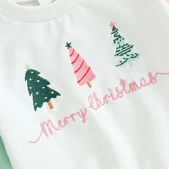 Рождественский наряд для новорожденных девочек, толстовки и брюки с длинными рукавами и принтом Санта-Клауса, рождественская одежда для малышей