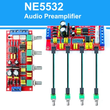 Предусилитель звука NE5532 Плата управления тоном низких и высоких частот + Удлинительный шнур 20 см - для самодельного усилителя