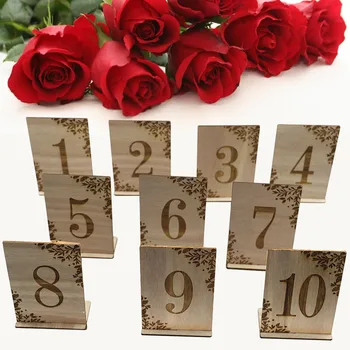 10шт Деревянные таблички с номерами 1-10 на день рождения, номер свадебного стола с базовыми номерами мест для помолвки, декор рабочего стола