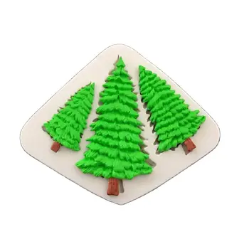 Силиконовая форма для торта в форме Рождественской елки с 3 прядями, кухонная форма для выпечки шоколадных кексов, украшения помадкой H190