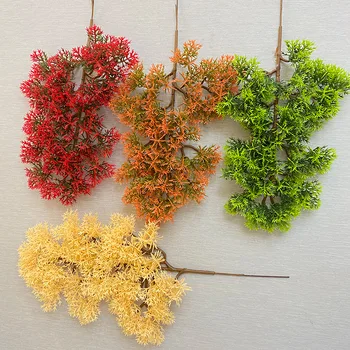 4шт Имитация растительного Ландшафтного оформления из туи и сосновых ветвей Искусственный пластиковый цветок для домашнего декора офисный декор
