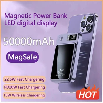 50000mAh Магнитный Power Bank 22,5 Вт Беспроводная Супер Быстрая Зарядка Powerbank Для iPhone Samsung Huawei Портативное Индукционное Зарядное Устройство