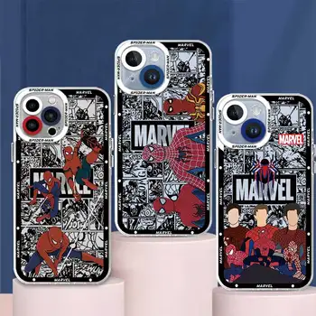 Прозрачный чехол Marvel Cartoon Spiderman Трех Поколений Для Xiaomi Redmi Note 11 8 9 8T 11T 10 Pro 9S 10S 11S для Mi 9 9C 10 10A